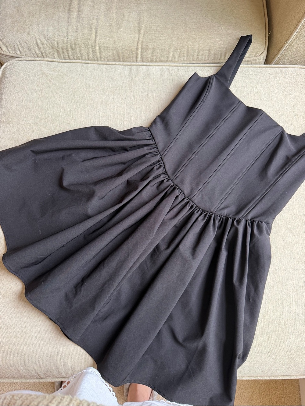 Zara Black Sleeveless Fit-and-Flare Dress